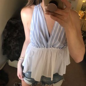 Elodie- Nautical Peplum Top